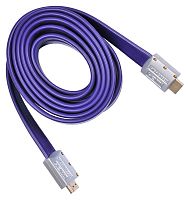 Кабель аудио-видео Buro HDMI 1.4 HDMI (m)/HDMI (m) 3м. фиолетовый (HDMI19M-19M FLAT3)