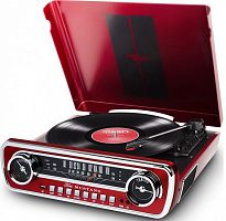 Проигрыватель винила ION Audio Mustang LP частично автоматический красный