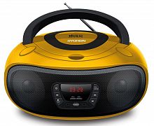 Аудиомагнитола Hyundai H-PCD300 желтый/черный 4Вт/CD/CDRW/MP3/FM(dig)/USB/SD/MMC/microSD