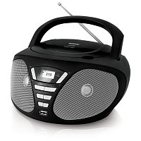 Аудиомагнитола BBK BX180U черный/серый 4Вт/CD/CDRW/MP3/FM(dig)/USB