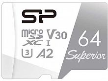 Флеш карта microSDXC 64Gb Class10 Silicon Power SP064GBSTXDA2V20SP Superior + adapter