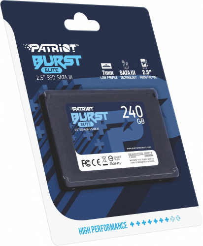Накопитель SSD Patriot SATA III 240Gb PBE240GS25SSDR Burst Elite 2.5" фото 2