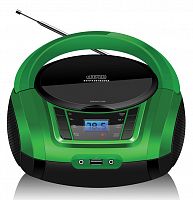 Аудиомагнитола Hyundai H-PCD360 черный/зеленый 4Вт/CD/CDRW/MP3/FM(dig)/USB/BT/SD/MMC/microSD