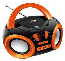 Аудиомагнитола Hyundai H-PCD120 черный/оранжевый 4Вт/CD/CDRW/MP3/FM(dig)/USB